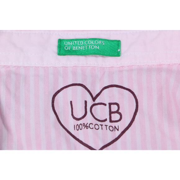 United Colors of Benetton Girls Pink Striped Button-Down Shirt Size XS 4 - Picture 7 of 14